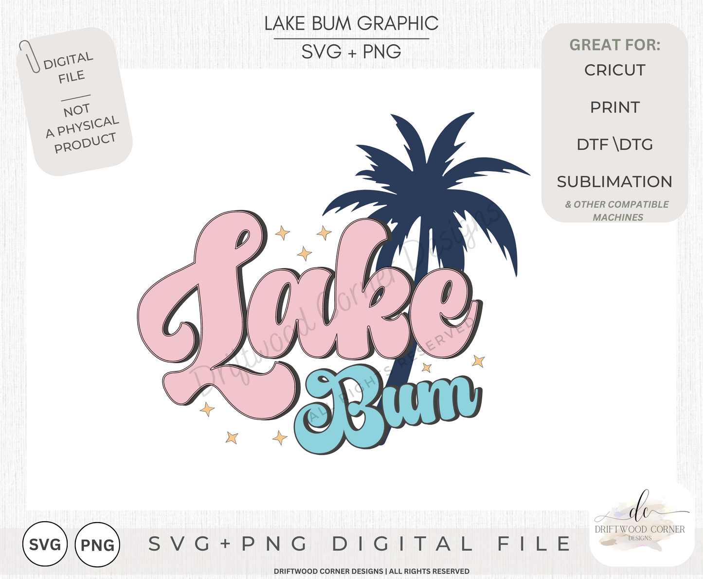 Lake Bum SVG + PNG Graphic File