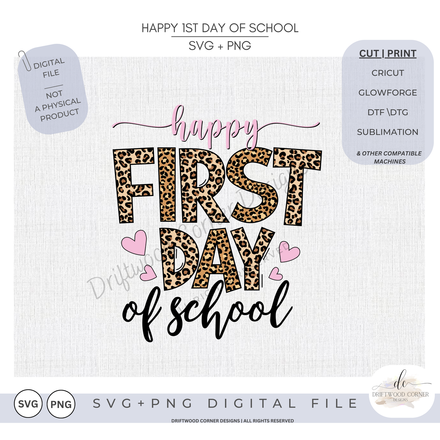 Happy 1st Day of School SVG PNG Graphic File