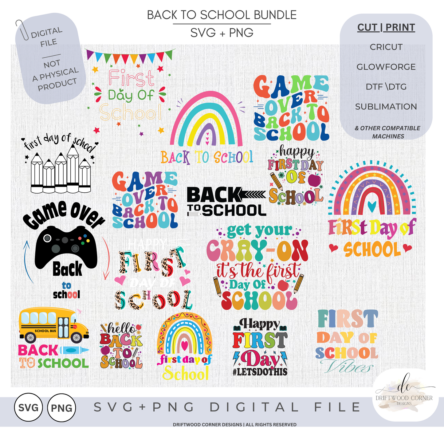 Back to School SVG + PNG Bundle