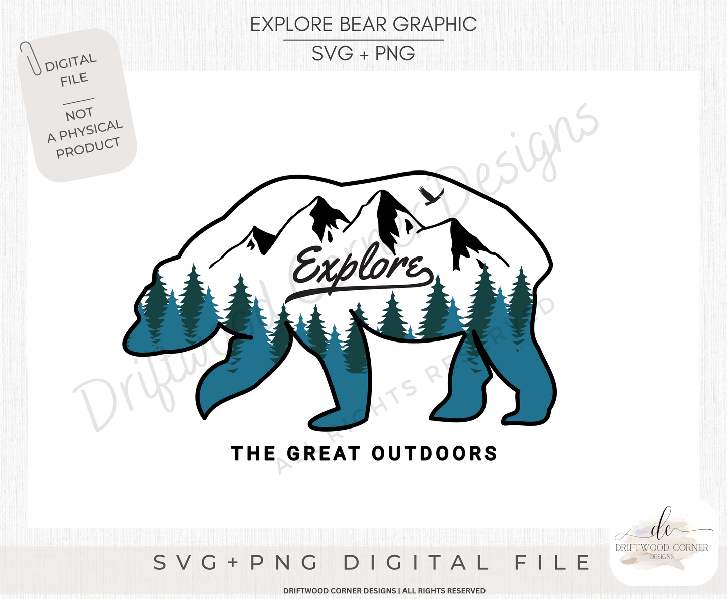Explore Bear SVG + PNG Graphic File