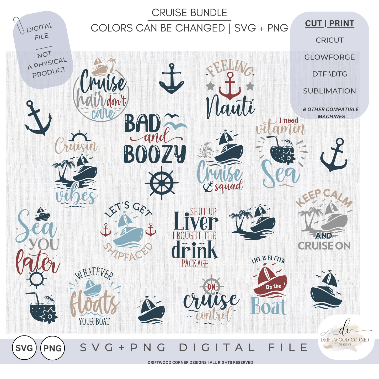 Cruise SVG + PNG Bundle