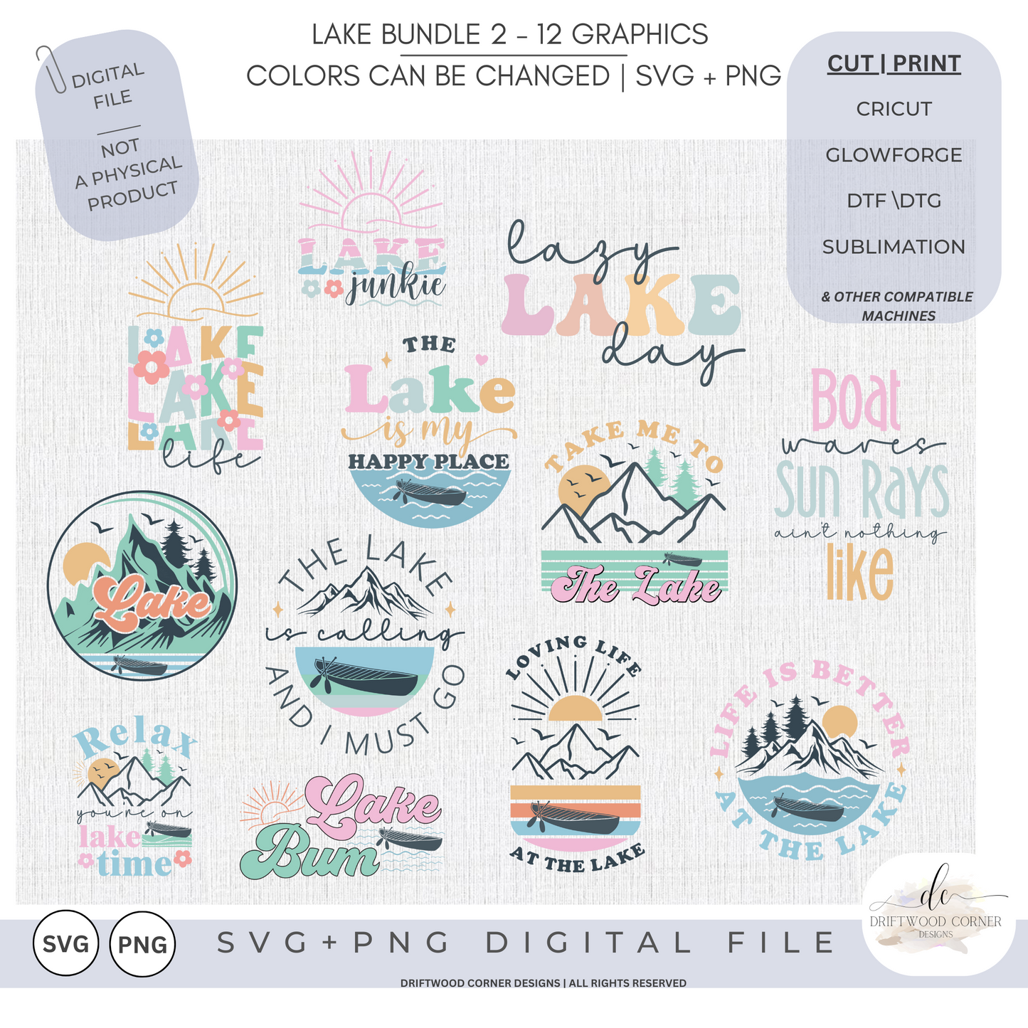 Lake SVG + PNG Bundle 2