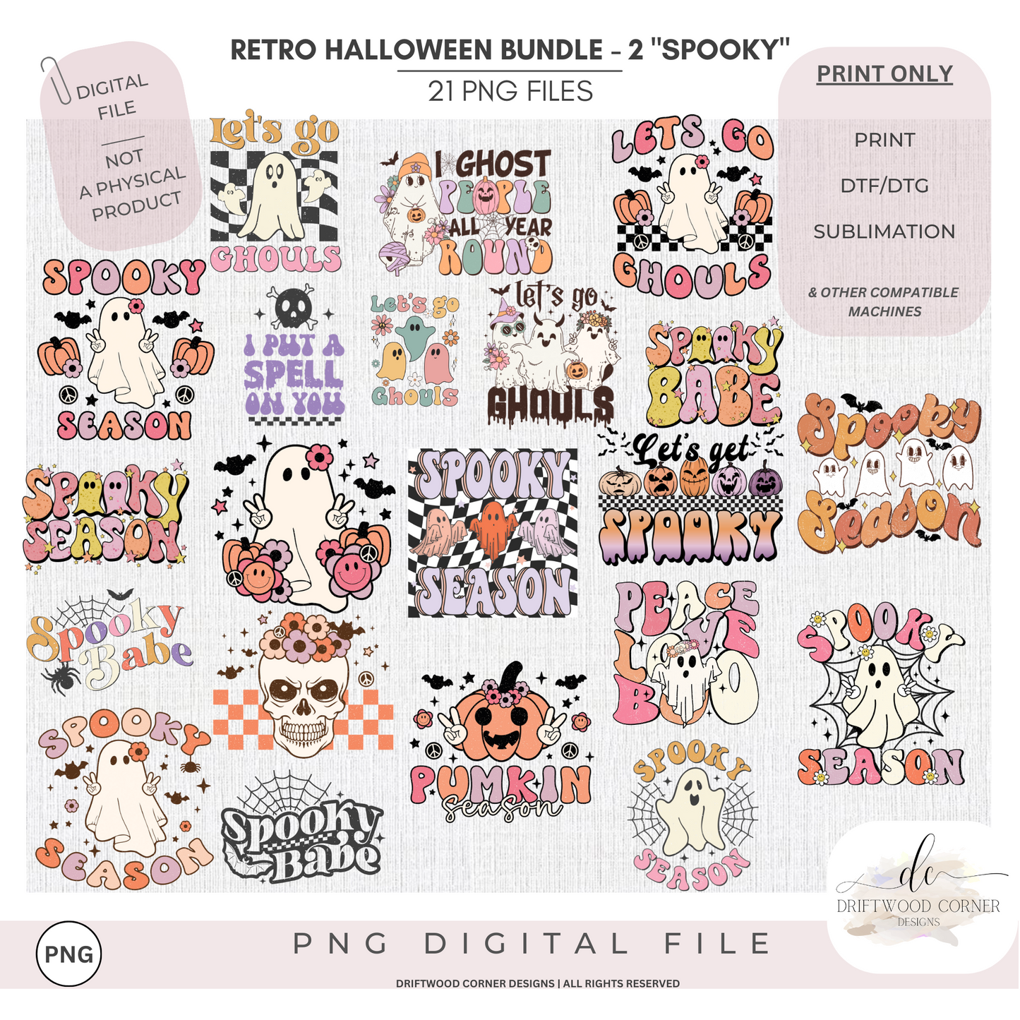 Copy of Best of Halloween Retro PNG Graphic Collection 2