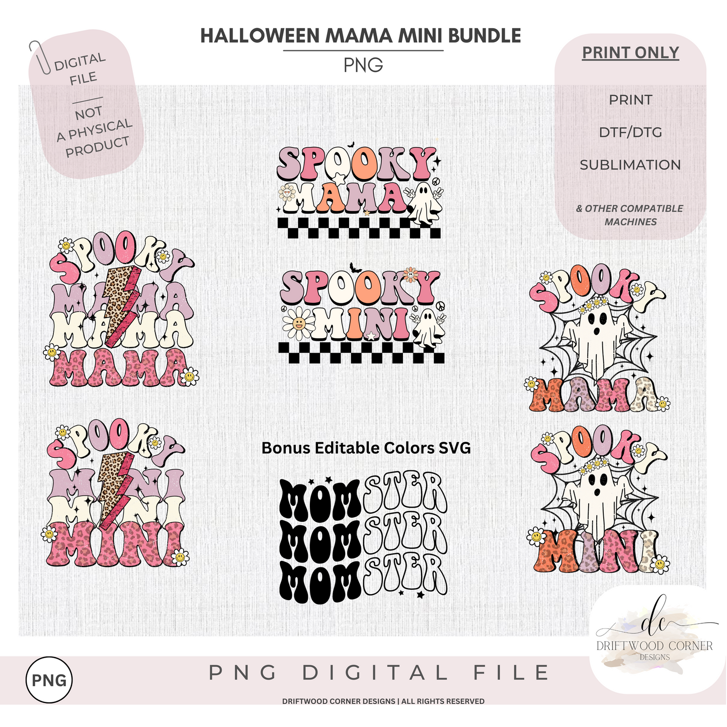 Halloween Mama Mini PNG Graphics Bundle