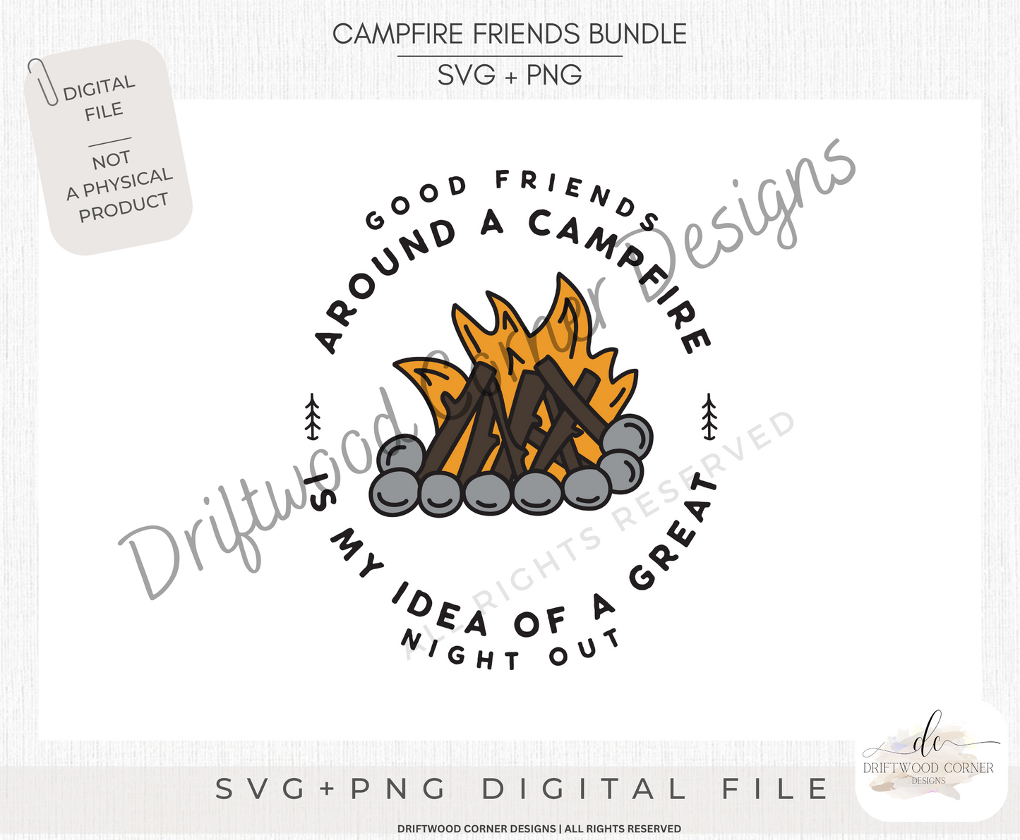 Campfire Friends SVG + PNG Graphic File