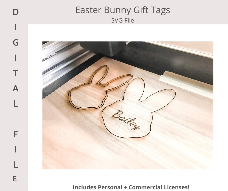 Easter Bunny Gift Tag/Basket Tag Digital SVG File /Easter Kids/Easter Gift