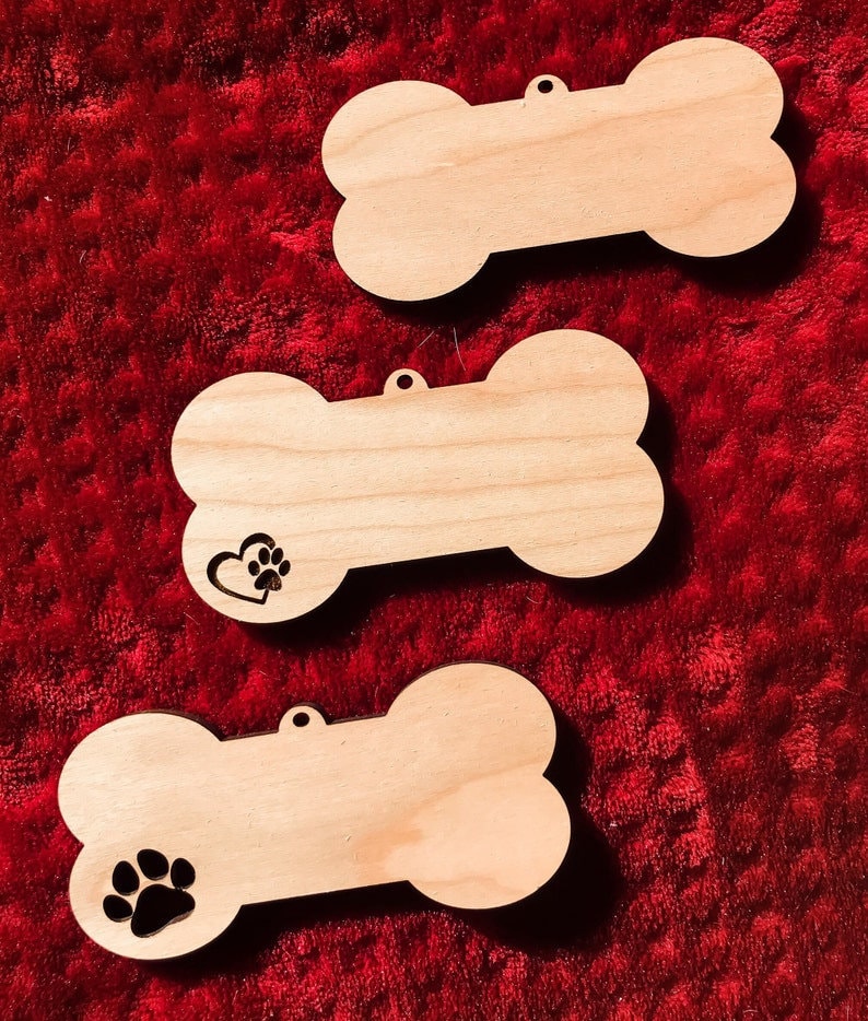 Dog Bone Ornament Digital Bundle! .Ai, .Svg, .Eps, .Dxf Formats/Glowforge/Dog Ornaments/Personalized/Christmas Dog