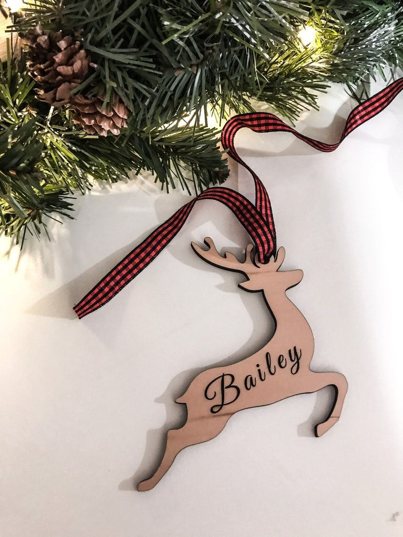 Digital Reindeer Stocking/Gift Tag. Personalized Christmas/Handmade Gift Tag/ Stocking Tag/Personalized Christmas Tag