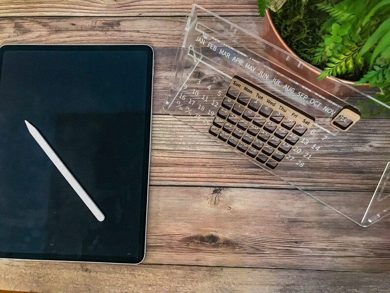 Digital SVG Acrylic + Wood Calendar Bundle Wall Calendar/Desk Calendar/Glowforge Digital