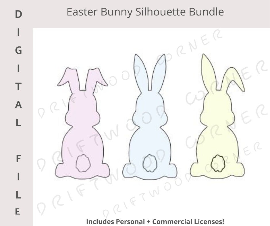 Easter Bunny SVG Bundle/Bunny Silhouette SVG bundle/Cottontail Bunny SVG