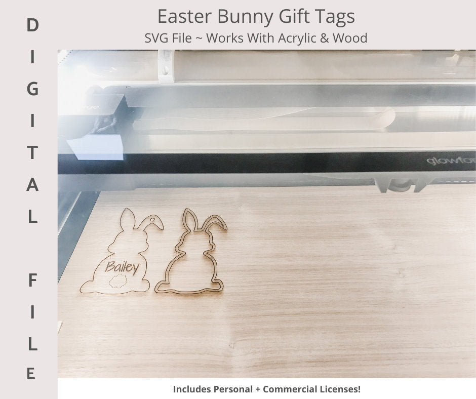 Easter Cottontail Bunny Gift Tag/Basket Tag Digital SVG File Kids Easter Basket Tags/Personalized Easter Tag