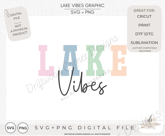 Lake Vibes SVG + PNG Graphic File