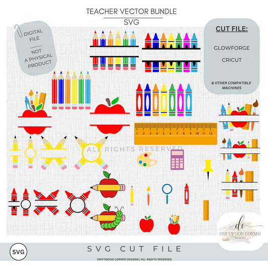 Teacher Monogram SVG Bundle