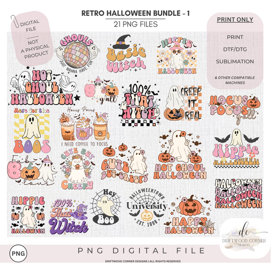 Best of Halloween Retro PNG Graphic Collection 1