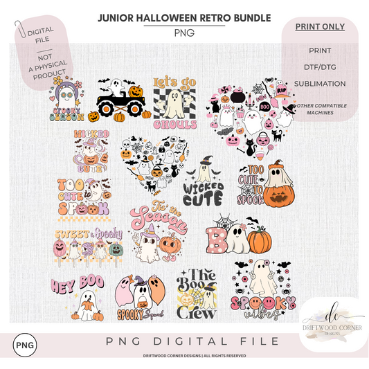 Junior Halloween Retro PNG Graphics Bundle