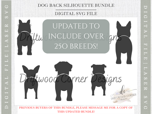 The Ultimate Back View Dog SVG Bundle/NOW OVER 200 of The Most Common Breeds/Dog Butt SVG/Dog files/Dog SVG/ Glowforge Cricut