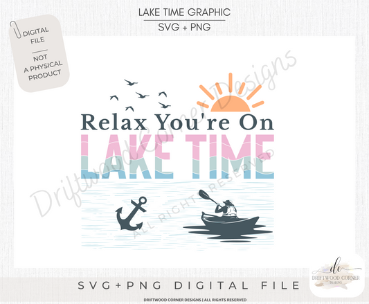 Lake Time SVG + PNG Graphic File