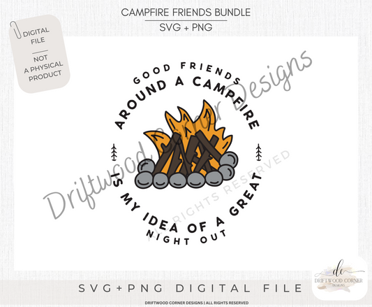 Campfire Friends SVG + PNG Graphic File