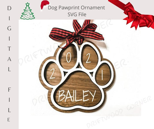 Pawprint Ornament Vector SVG File