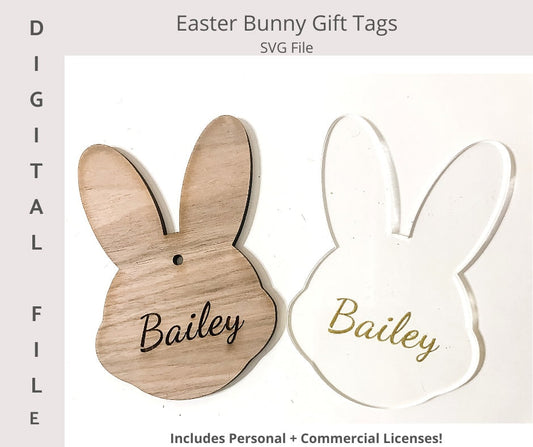 Easter Bunny Gift Tag/Basket Tag Digital SVG File /Easter Kids/Easter Gift