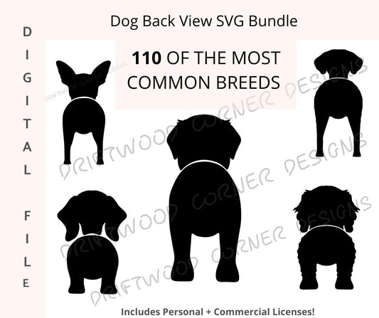 The Ultimate Back View Dog SVG Bundle/NOW OVER 200 of The Most Common Breeds/Dog Butt SVG/Dog files/Dog SVG/ Glowforge Cricut